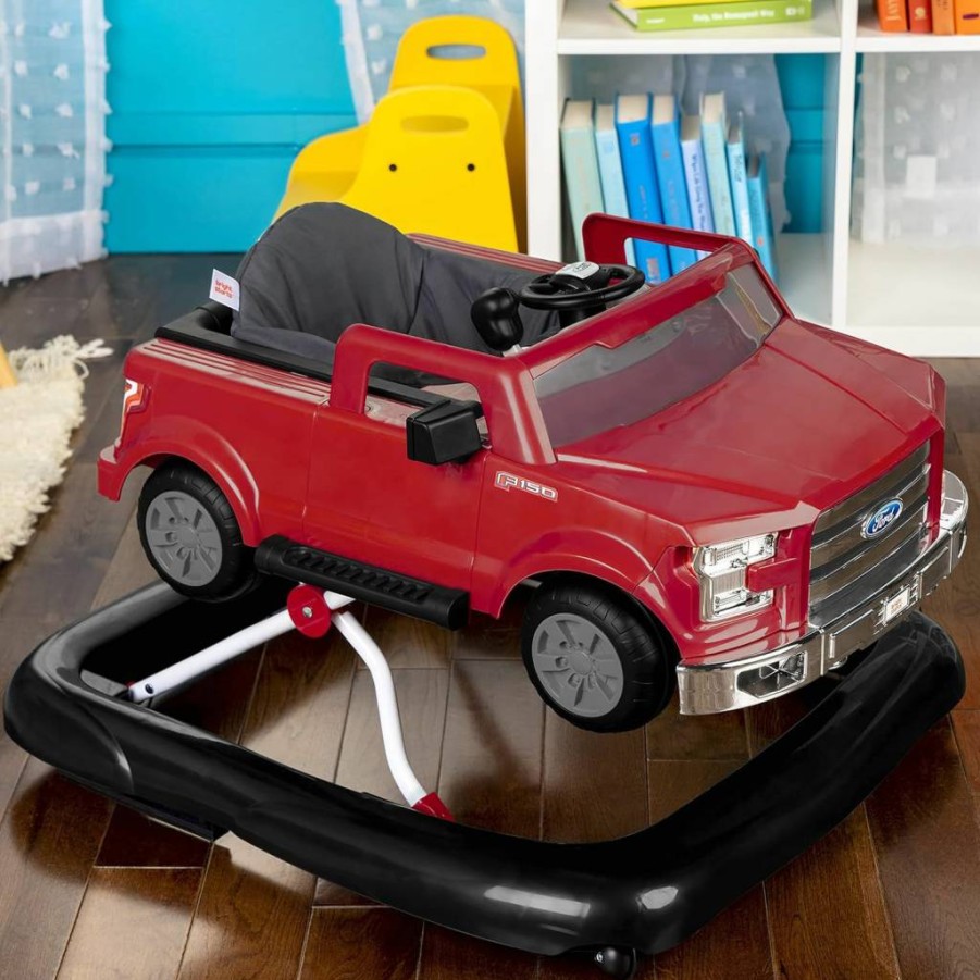 Bright Starts Ford Bronco Baby Activity Center & Push Walker - Interactive Steering Wheel Toy for Infants 6+ Months, Red 4-in-1 Play Gym