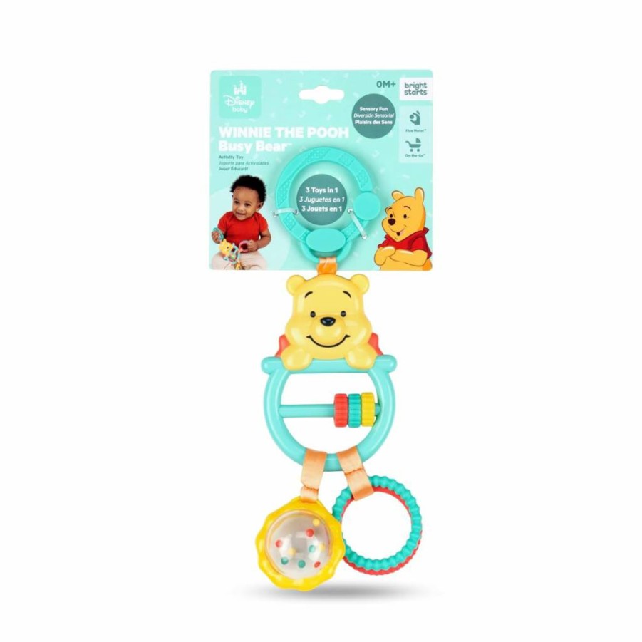 Bright Starts Disney Baby Stitch Tropical Gift Set - 4-Piece Infant Toys with Safe Mirror & Teether for Newborns and Up