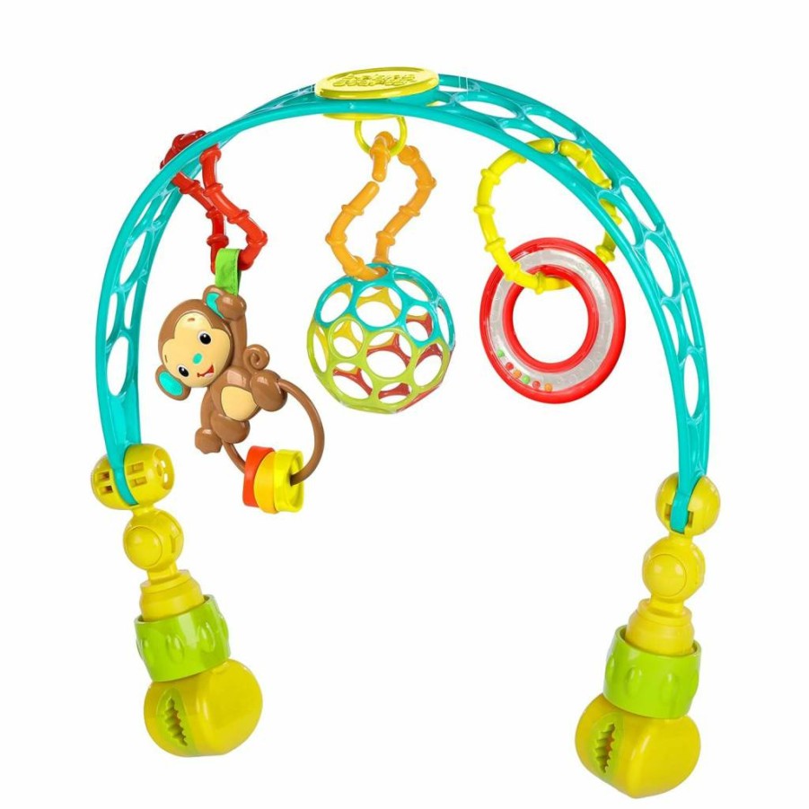 Bright Starts Musical Baby Activity Toy Bar - Hanging Car Seat Toy with 4 Melodies for Newborns, Fine Motor Skill Development, Multi-Color