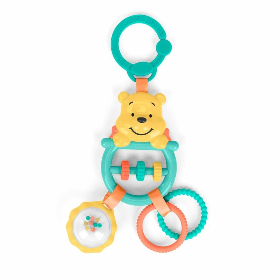 Bright Starts Disney Baby Stitch Pineapple Teether Rattle - Tropical Teething Toy for Newborns & Infants, Soft Chewable Activity Toy
