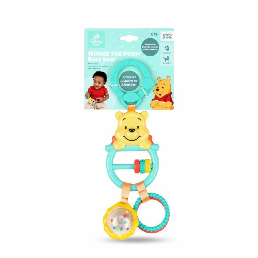 Bright Starts Disney Baby Stitch Pineapple Teether Rattle - Tropical Teething Toy for Newborns & Infants, Soft Chewable Activity Toy