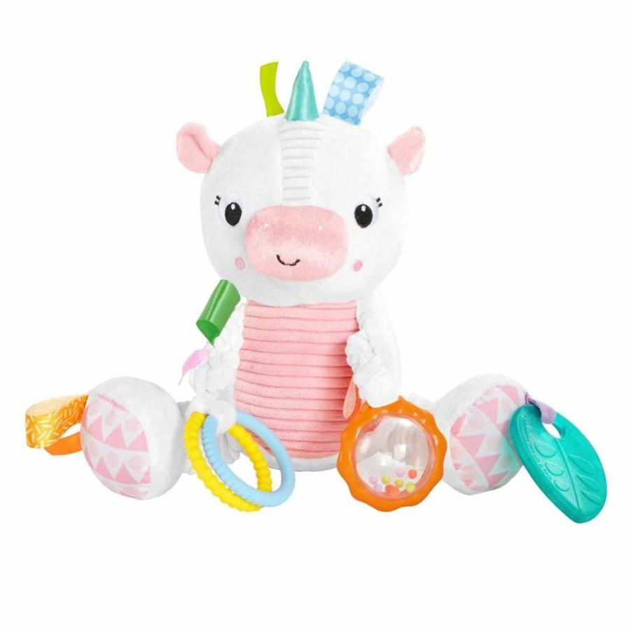 Bright Starts Unicorn Plush Activity Toy for Babies 3 Months and Up - Soft, Interactive Bunch-O-Fun Playtime Gift