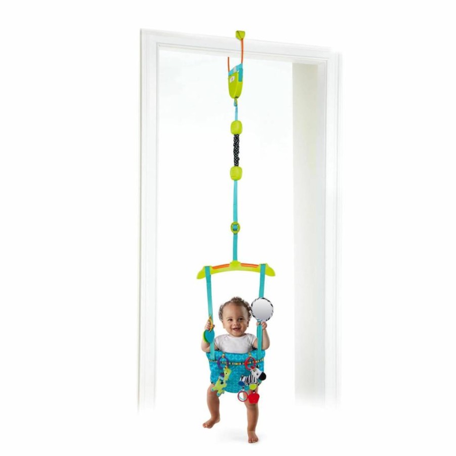 Bright Starts Adjustable Baby Door Jumper - Fun Playtime for Infants 6+ Months, Supports Up to 26 Lbs
