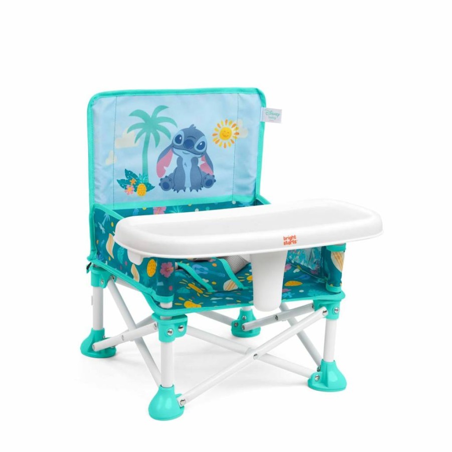 Bright Starts Disney Winnie The Pooh Pop 'N Sit Portable Booster Seat with Feeding Tray for Babies 6 Months to 3 Years - Indoor Outdoor Floor Seat