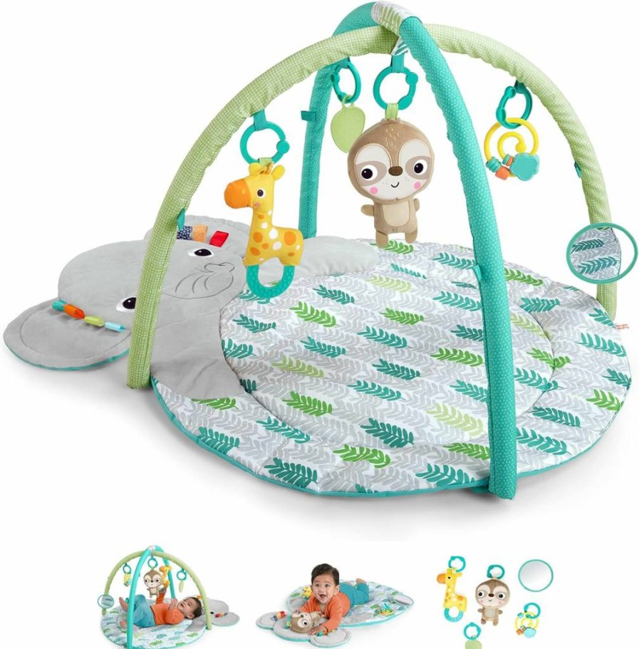 Bright Starts Hug 'N Cuddle Activity Gym & Playmat With Removable Toys for Infant Tummy Time and Play