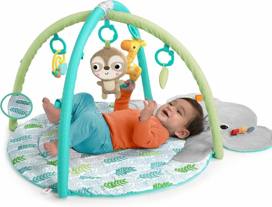 Bright Starts Hug 'N Cuddle Activity Gym & Playmat With Removable Toys for Infant Tummy Time and Play