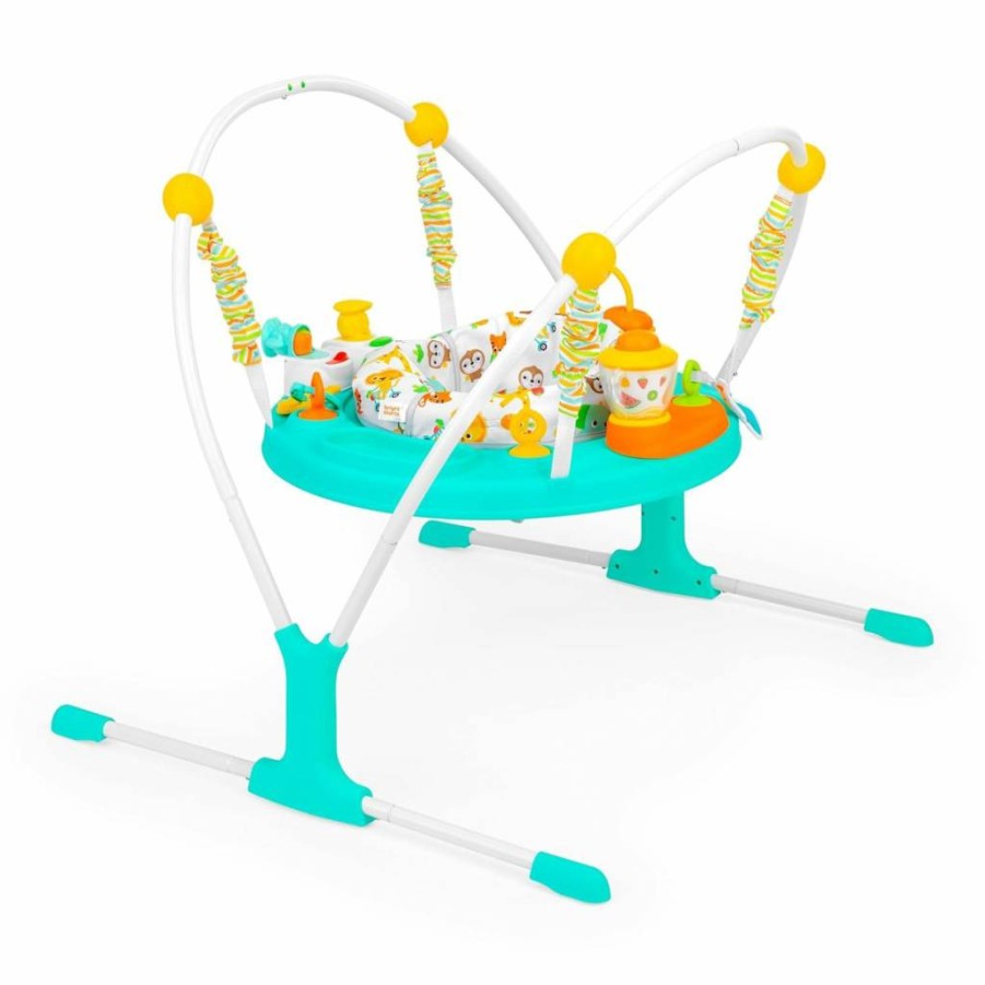 Bright Starts Playful Pond Baby Activity Center - 2-in-1 Jumper & Activity Table for Infants 6+ Months, Green