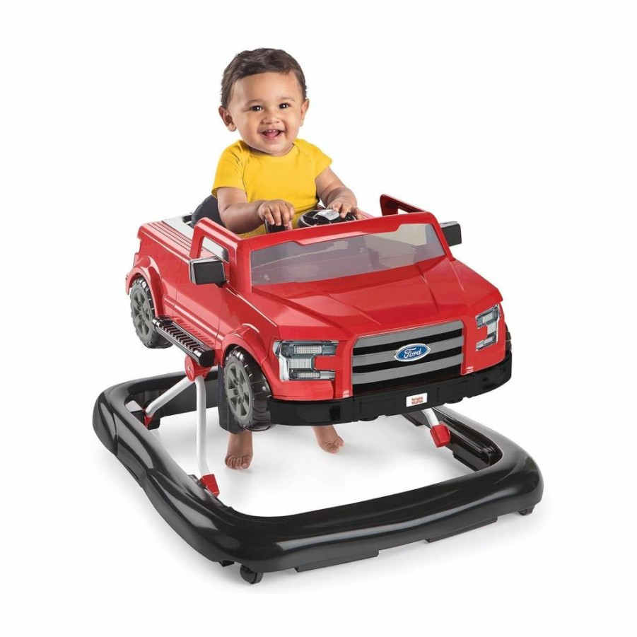 Bright Starts Ford Bronco Baby Activity Center & Push Walker - Interactive Steering Wheel Toy for Infants 6+ Months, Blue Grey 4-in-1 Play Gym