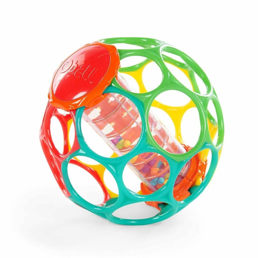 Bright Starts Oball Rattle - Easy-Grasp Baby Toy for Newborns, Pink (Pack of 1) - Developmental Infant Toy for Ages 0-12 Months