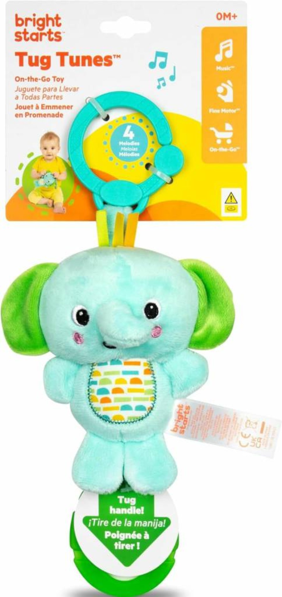 Bright Starts Giraffe Safari Soother Rattle & Teether Toy for Newborns - Stroller & Travel Friendly Unisex Baby Toy