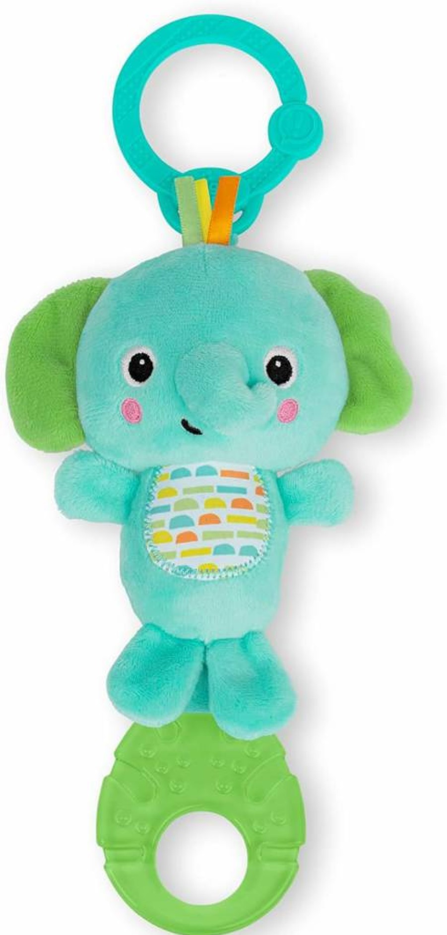 Bright Starts Pink Unicorn Plush Stroller Toy - Soft & Shiny Carrier Attachment for Babies 0+ Months