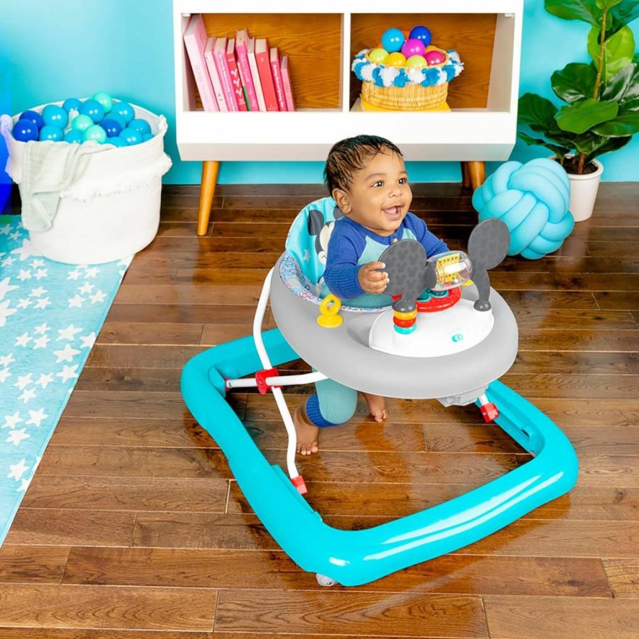 Bright Starts Disney Minnie Mouse 2-in-1 Baby Activity Walker & Toy Station - Foldable Frame for Infants 6+ Months
