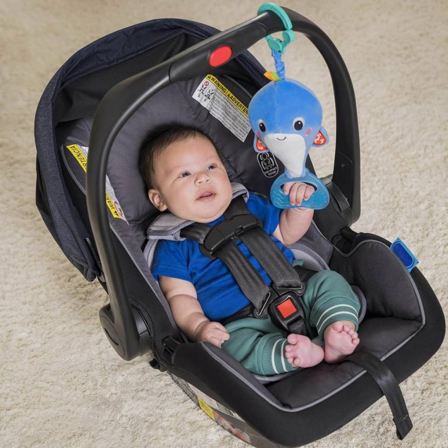 Bright Starts Whale-A-Roo Interactive Pull & Shake Stuffed Animal Toy for Babies & Newborns - Multicolor Activity Toy with Pull String
