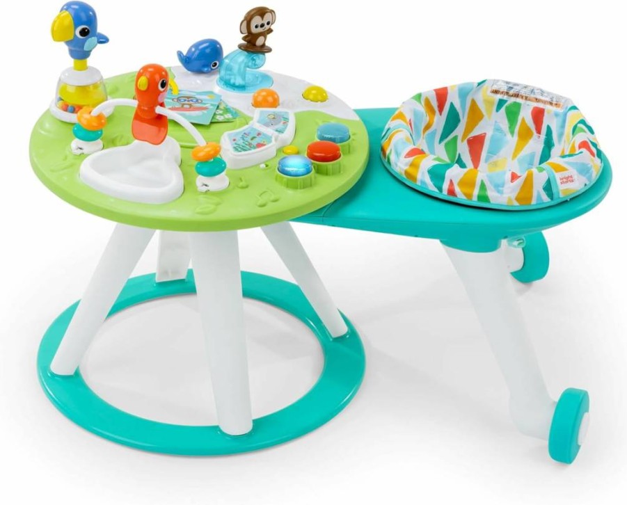 Bright Starts Tropic Cool 2-in-1 Baby Walker & Activity Center with Removable Table for Infants 6+ Months