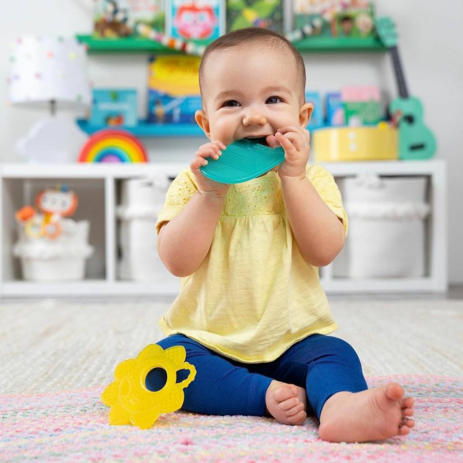 Bright Starts Baby Teethers - 2 Pack BPA-Free, Multi-Textured Sun & Popsicle Teethers for Infants 3 Months+