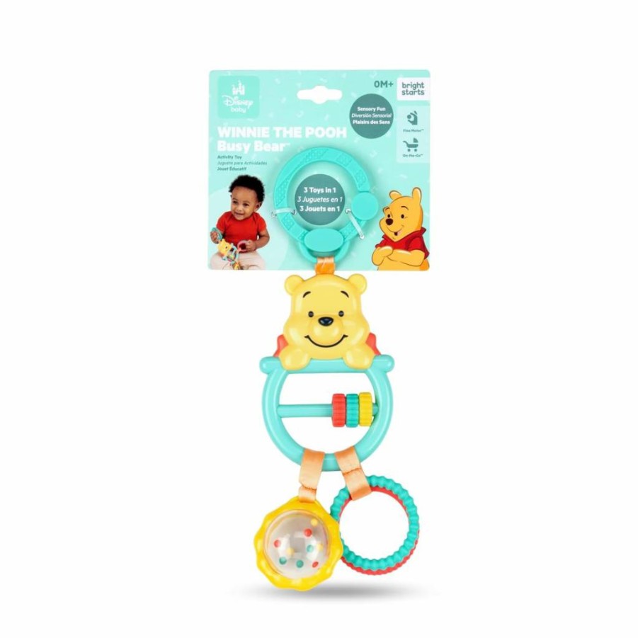 Bright Starts Disney Baby Stitch Spinning Bead Chaser Toy - Stroller & Travel Activity Toy for Newborns & Infants, Unisex Tummy Time Toy