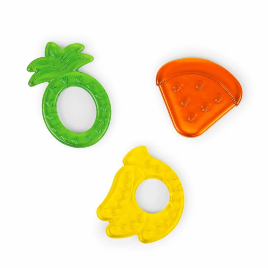 Bright Starts Juicy Chews 3-Pack Textured Baby Teethers - BPA Free, Watermelon, Pineapple, Banana Flavors for Infants 3+ Months