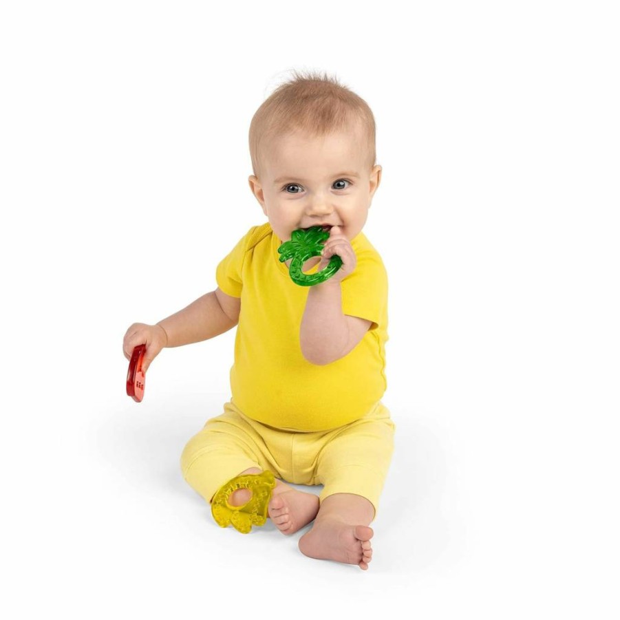 Bright Starts Juicy Chews 3-Pack Textured Baby Teethers - BPA Free, Watermelon, Pineapple, Banana Flavors for Infants 3+ Months