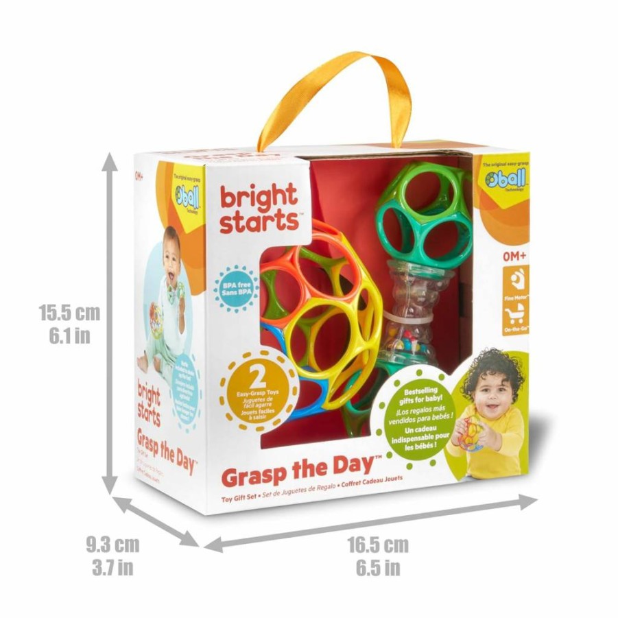 Bright Starts Chill & Teethe Baby Teether - Soothing Pink Rattle for Infants 3+ Months, BPA-Free & Freezable for Gum Relief