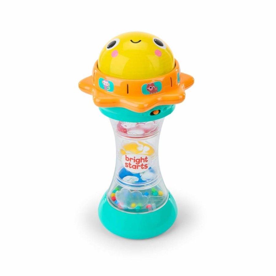 Bright Starts Press & Glow Spinner - Interactive Musical Baby Toy for Cause & Effect Learning - Light Up Spinning Toy for Infants 6 Months and Up